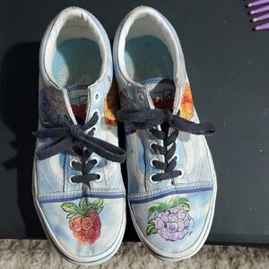Vans Blue and White Vintage Devil Fruit Sneakers